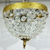 3-light bronze and crystal ceiling light
