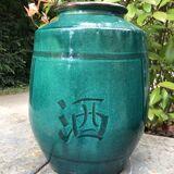 Pair of Japanese enameled stoneware vases