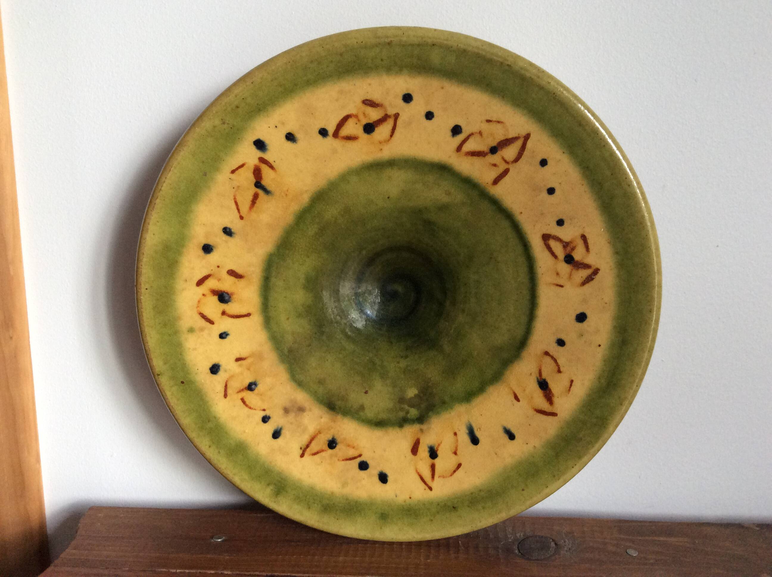 Glazed terracotta dish