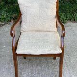 Regency office chair in solid wood and Louis Philippe canework