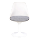 1970s Tulip side chair in white coated aluminium with plastic and fabric c