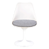 1970s Tulip side chair in white coated aluminium with plastic and fabric c