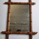 Turned wooden mirror in imitation of bamboo, mid-century, 47 cm x 59 cm