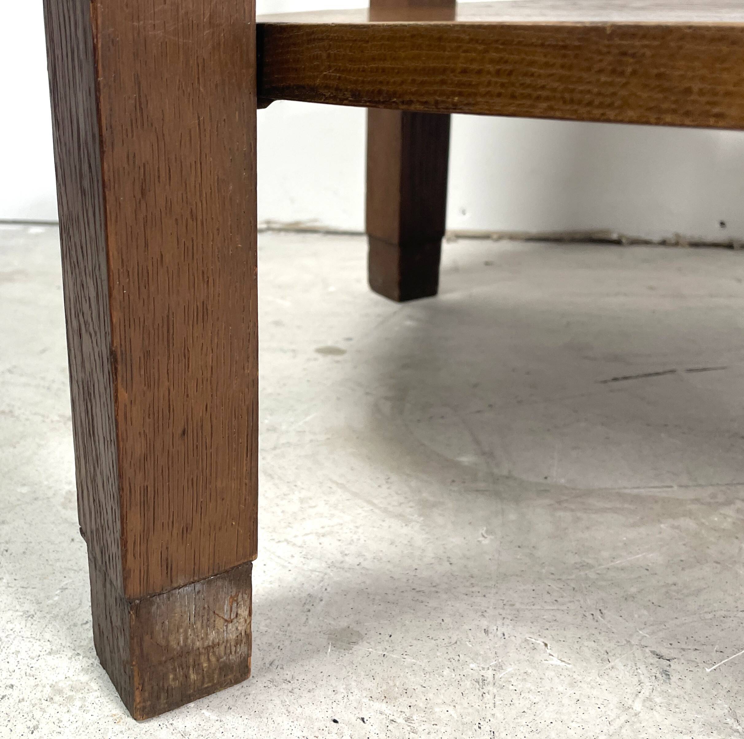 Amsterdam School side table with glass top