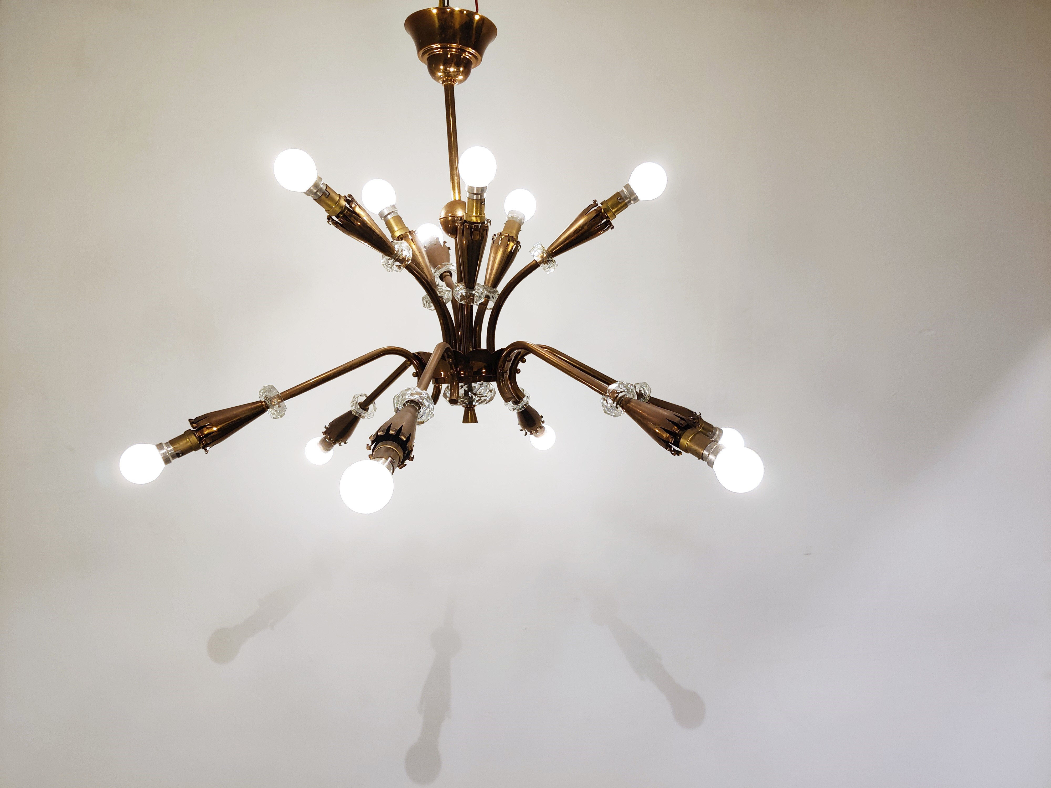Mid-century copper chandelier, 1950s