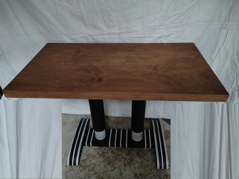 Solid wood table bistro restaurant art deco old vintage