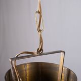 Pair of brass pendants, hourglass shape, 1960s