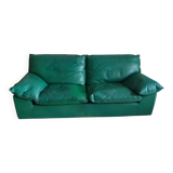 Sofa set and a green leather armchair - 1990s style - Duvivier brand