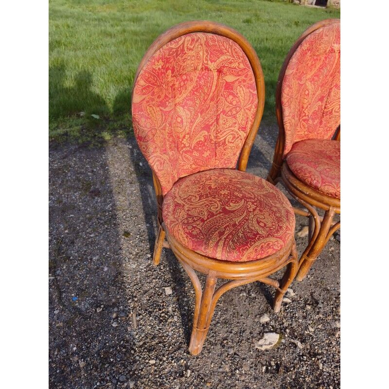 4 vintage rattan chairs