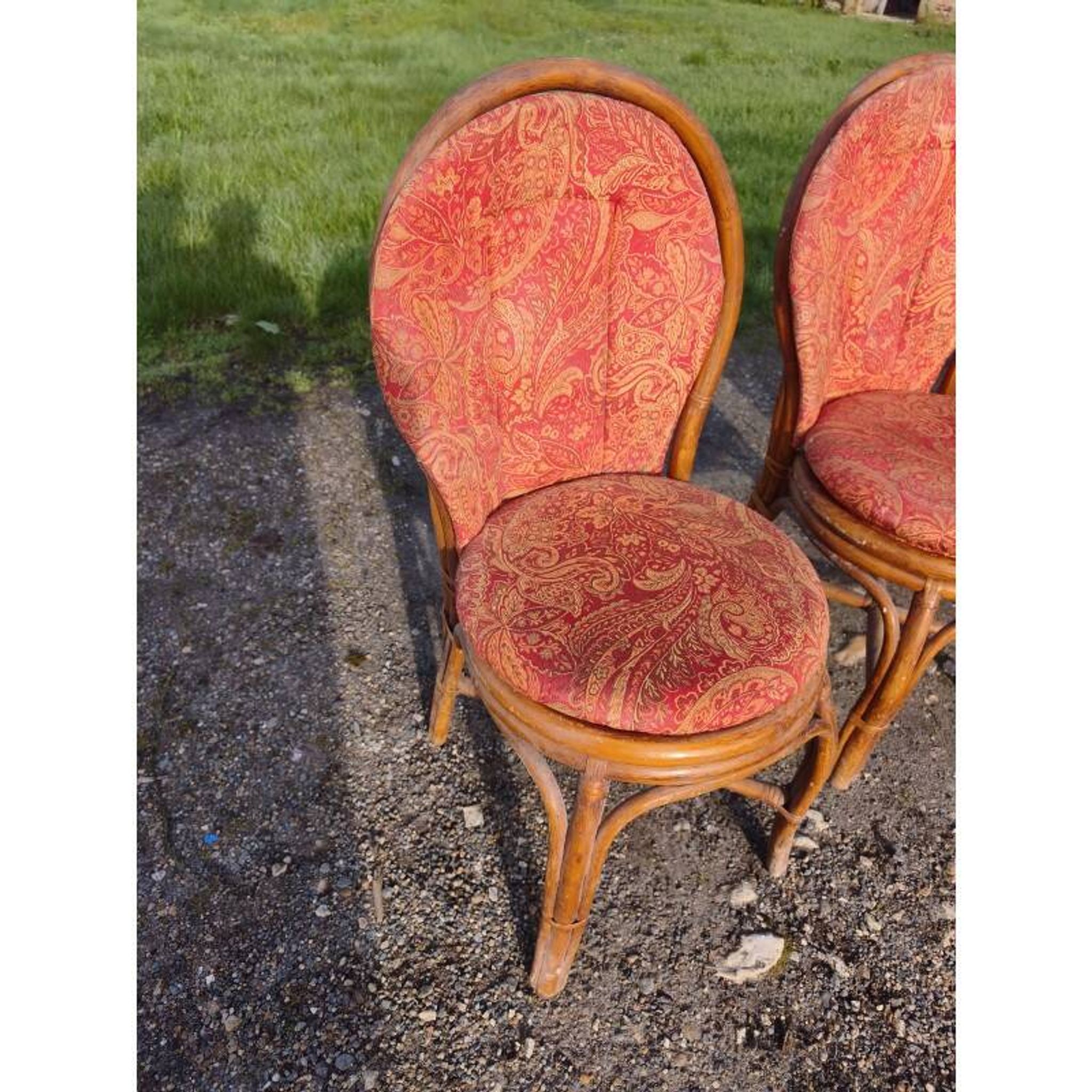 4 vintage rattan chairs