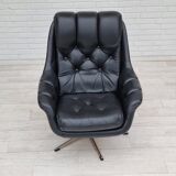 Fauteuil en cuir pivotant danois vintage