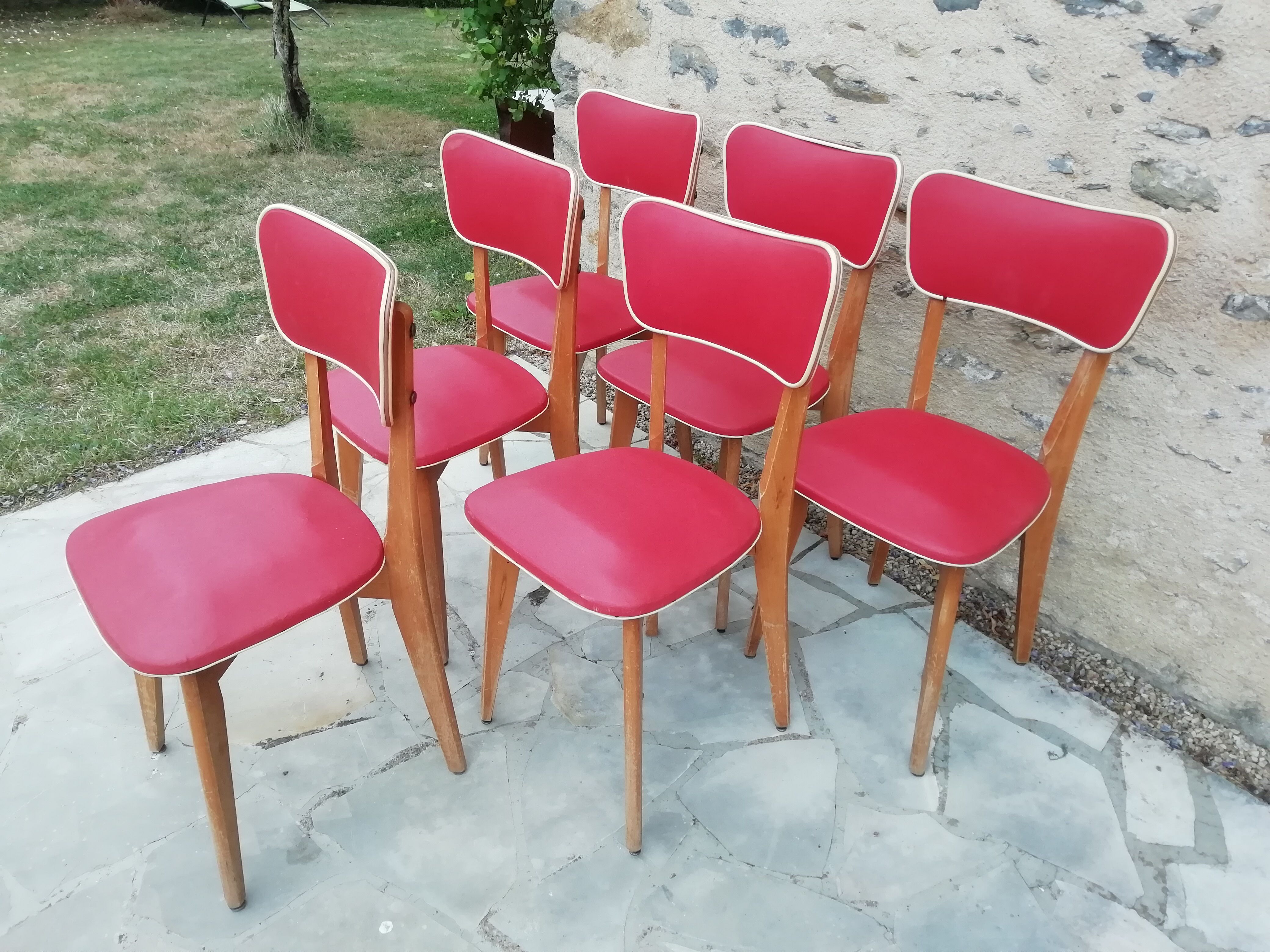 Lot of 6 Scandinavian chairs 50s