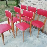 Lot of 6 Scandinavian chairs 50s