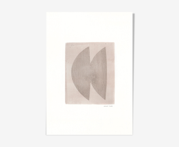 Peinture sur papier signée Eawy monotype sans cadre N288