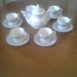 Set of six cups and six cups including an theire