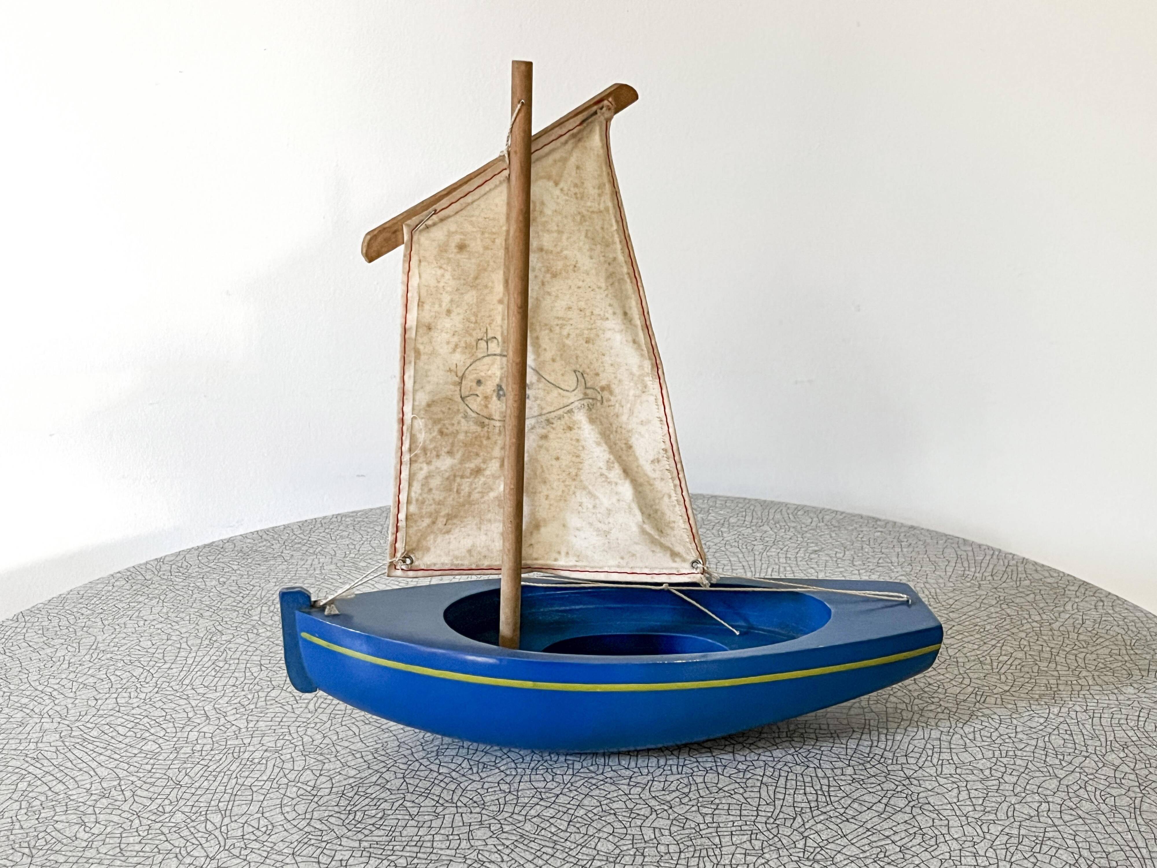Tirot 204 basin sailboat in wood, French brand. Also called Yole.