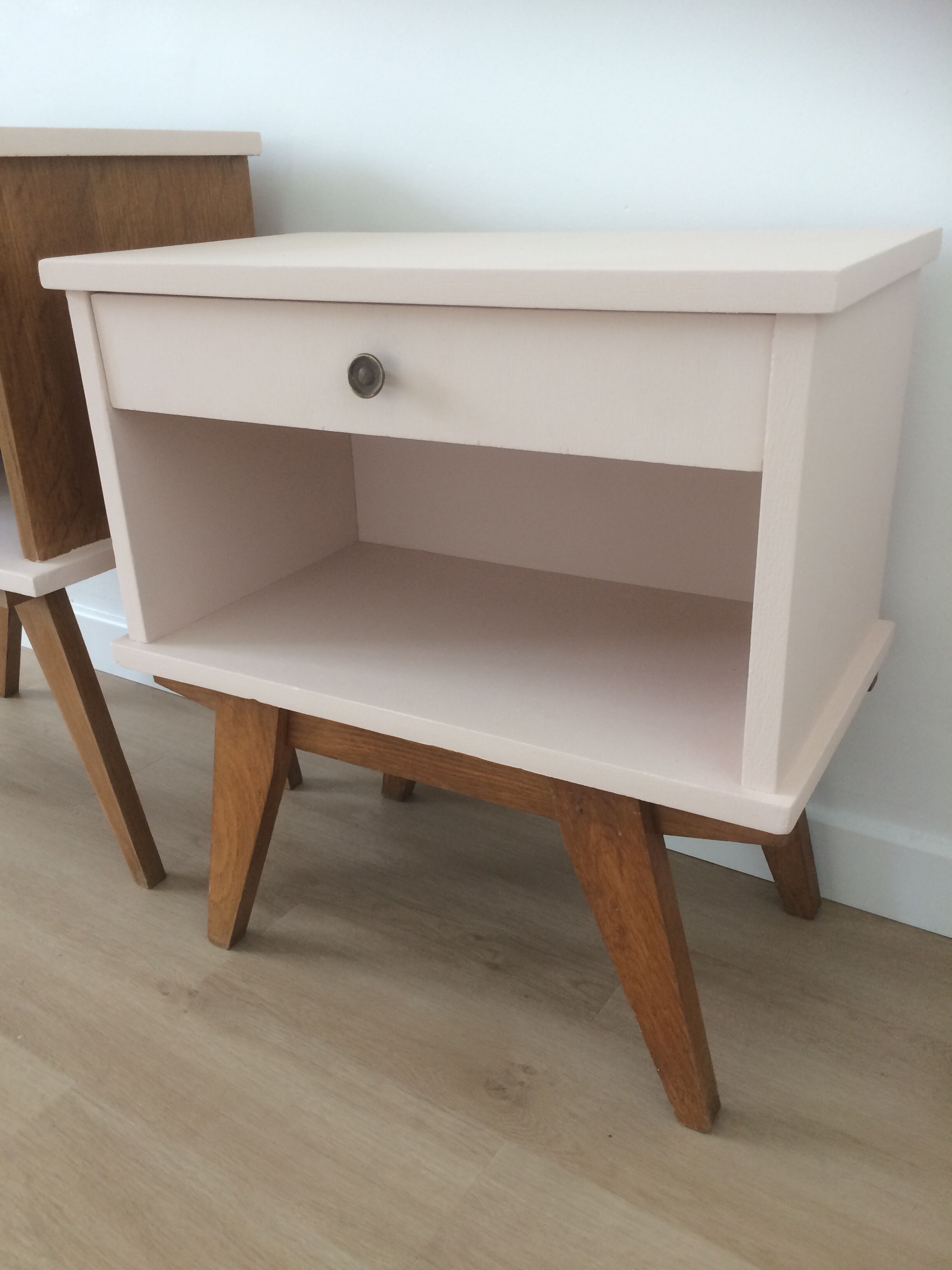Lot of two vintage bedside tables