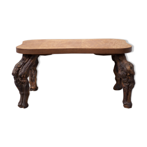 Table basse bois et pieds de vigne