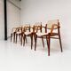 Ensemble de 4 chaises rembourrées Hartmut Lohmeyer pour Wilkhahn, années 1960.