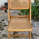 Lot de 3 chaises pliantes en bois et cannage