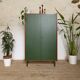 Armoire verte en chêne vintage
