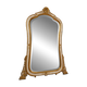 Grand miroir de cheminée – Bois laqué crème et doré – Style Louis XV
