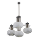 1970s Chrome Plated Chandelier with Murano Glass , Italy