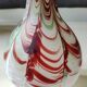 Chimney neck ball vase. Murano style. Flamed swirl design/Multicolored smoke scrolls. Dim 27 x 14 cm