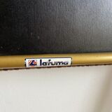 Vintage folding chair lafuma with brown checkered fabric