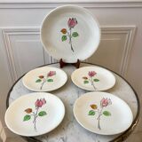 Dessert service flowers Made in France 50s