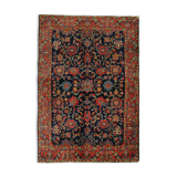 Blue Wool Persian Carpet Handwoven Wool Farahan Area Rug- 138x198cm
