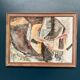 Swedish Original Oil on Canvas – "Abstract Composition" by Eivor Lindberg – 1967 – Signed – Vintage and Framed – 68 × 52 cm (26.8 in × 20.5 in)