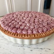 Vintage raspberry slurry pie dish 50s