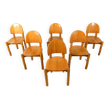 Rainer Daumiller pine wood dining chairs for Hirtshals Savvaerk set of 6, 1980s