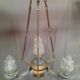 Metal pendant light with 4 flames