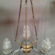 Metal pendant light with 4 flames
