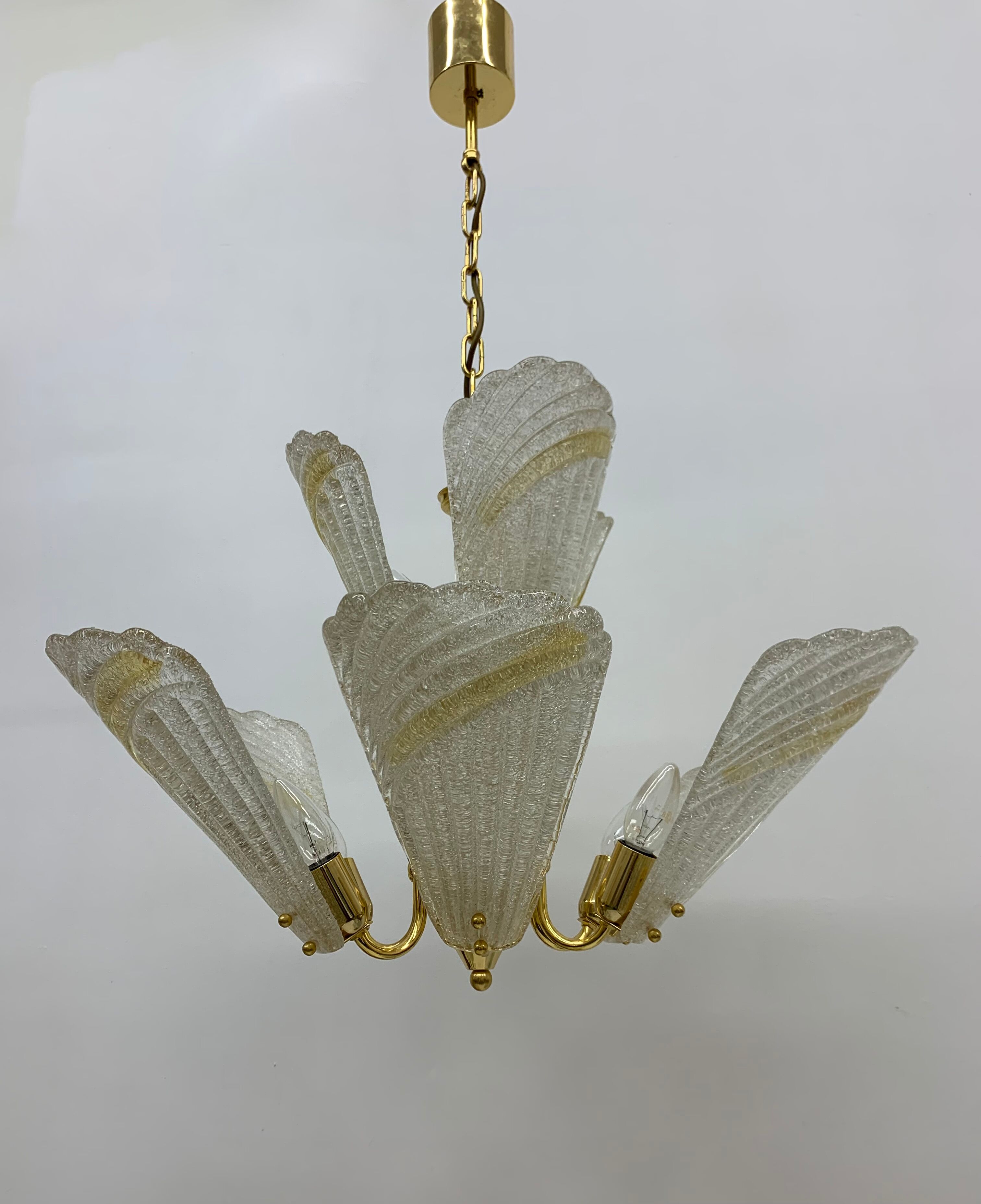 Italian murano glass chandelier hollywood regency design , 1970