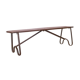 Old burmese teak bench and wrought iron base