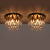 Set of two J.T. Kalmar Murano Raindrop hanging lamps, 1970 Austria