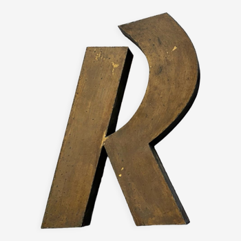 Lettre d’enseigne dorée « R »
