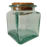 Aqua green vintage glass jar