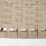 Teak dining chairs with braided rope seat, Belgium 1960s