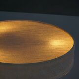 Mid-century modern wall sconce and ceiling light in linen and lace, Sweden, 1950s.