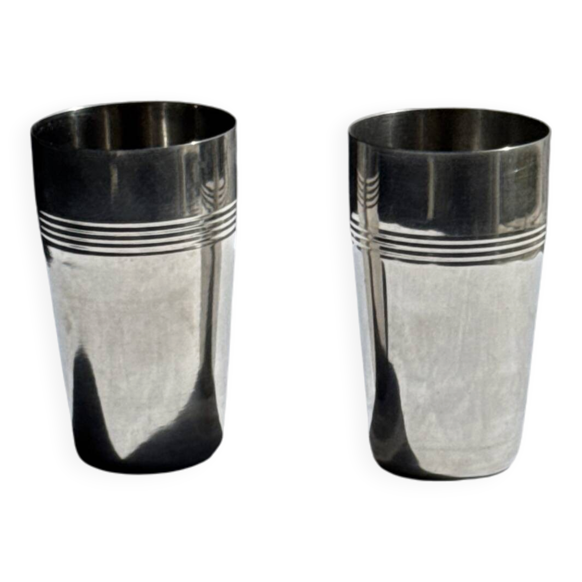 Set of 2 vintage stainless steel cups H12 D7