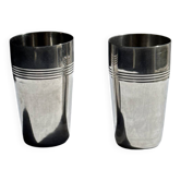 Set of 2 vintage stainless steel cups H12 D7