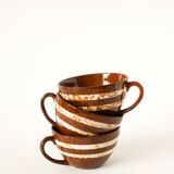 trio of Digoin Sarreguemines "Mary" model coffee cups, 1960