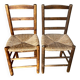 Lot chaises bois et paille