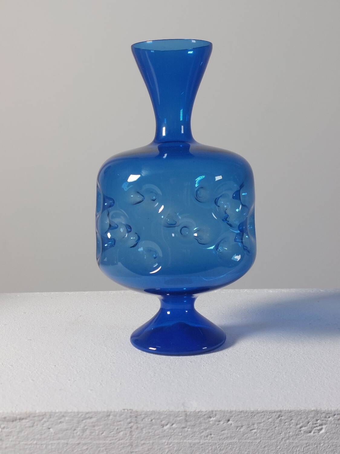 Vintage mid-century trio of handcrafted glass vases from Lauscha, Thuringia.