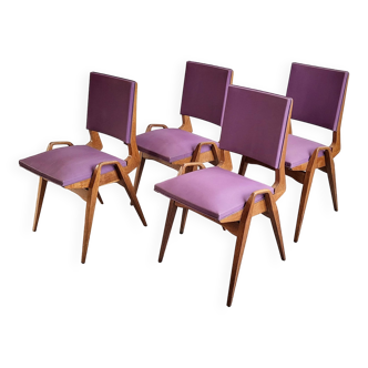 Set of 4 vintage chairs by Maurice Pre 1950