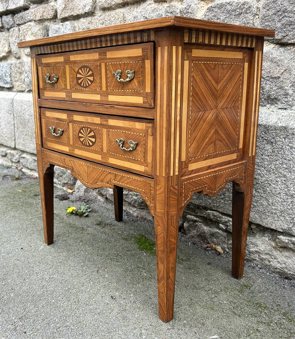 Commode d’appoint Empire tardif en marqueterie fine – fin XIXᵉ siècle